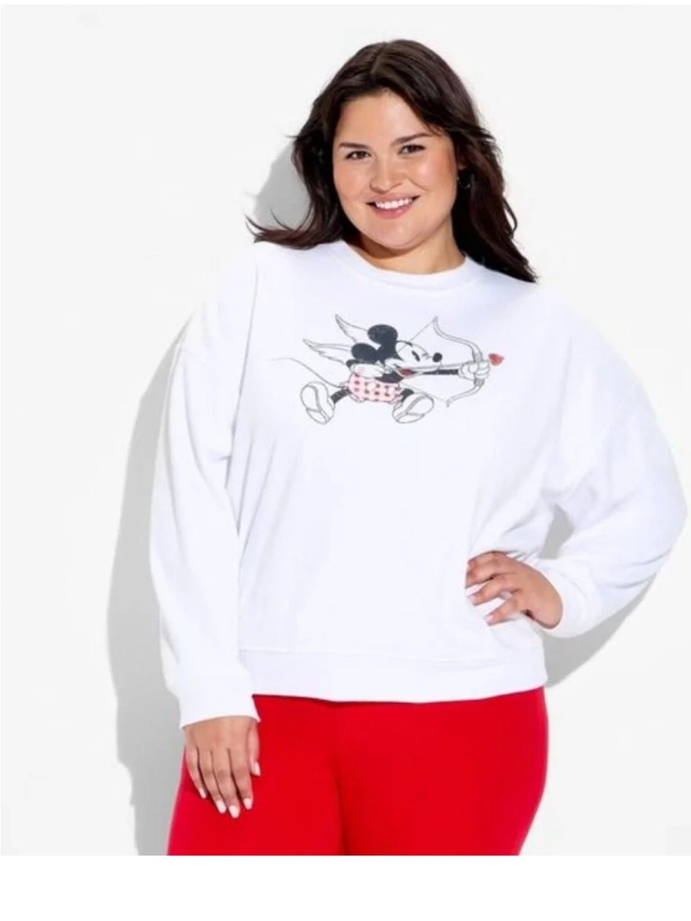 Disney White Mickey Graphic Sweatshirt - Plus Size